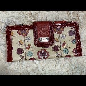 Floral Leather Fossil Wallet